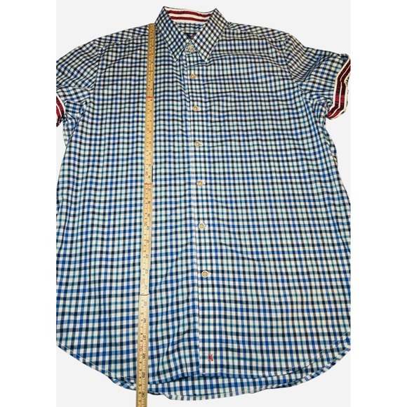 Robert Graham Mens L Gingham Check Short Sleeve Button Down Shirt Tailored Fit - Picture 12 of 12
